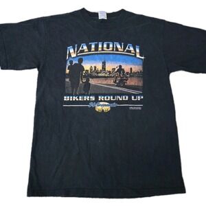 Vintage Wisconsin National Bikers Round Up 2004 T Shirt Size Large Gildan